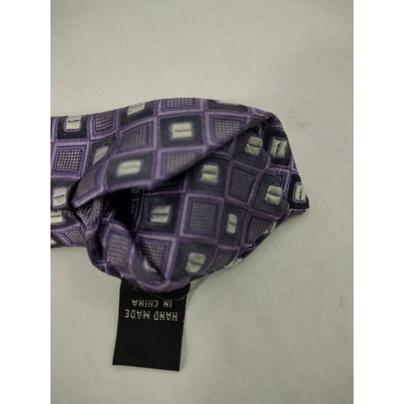 3x Pronto Uomo Men's Neckties ties All Silk Paisley geometric shapes squares - Picture 14 of 16